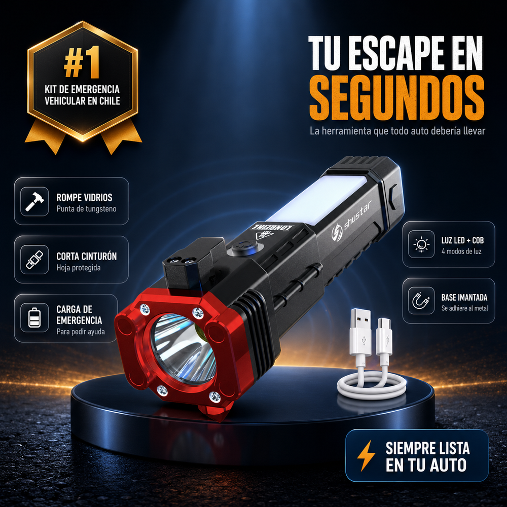 Linterna de Emergencia 4 en 1 Recargable