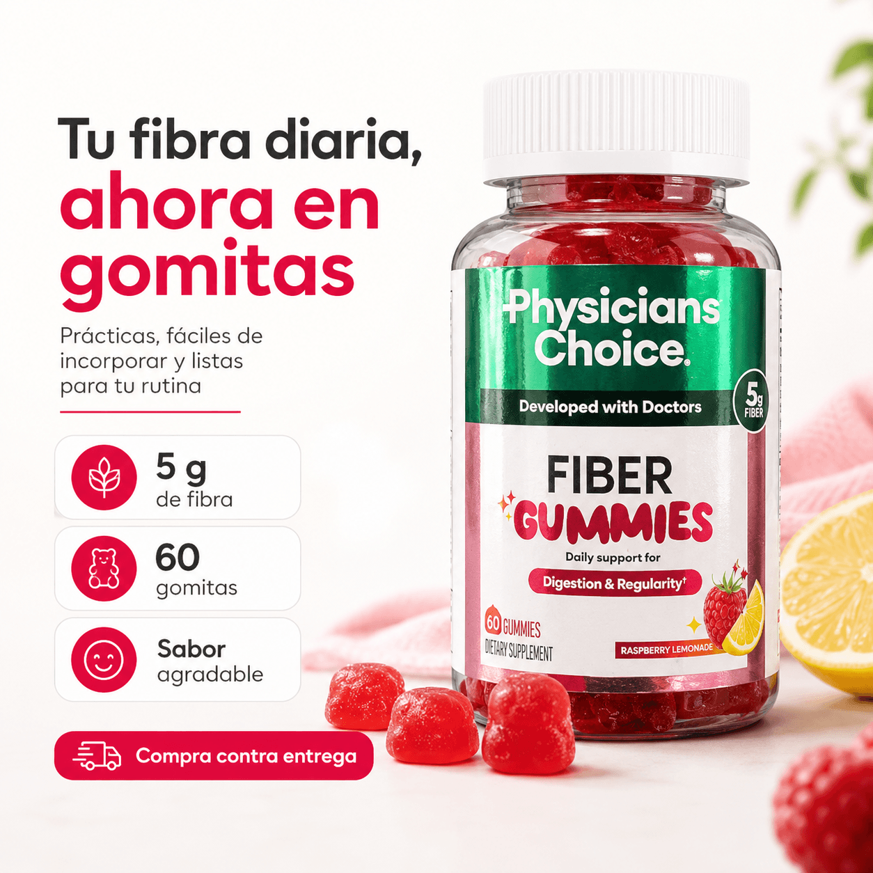 Fiber Gummies · Fibra prebiótica en gomitas